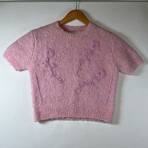 Zara Pink Textured Crop Top